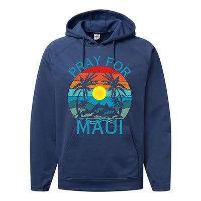 Pray For Maui Hawaii Wildflower Support Performance Fleece Hoodie