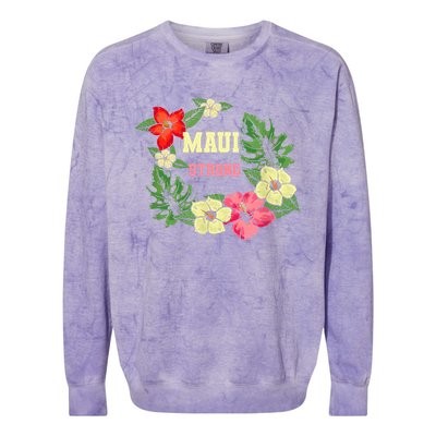 Pray For Maui Hawaii Strong Lahaina Hawaiian Floral Colorblast Crewneck Sweatshirt