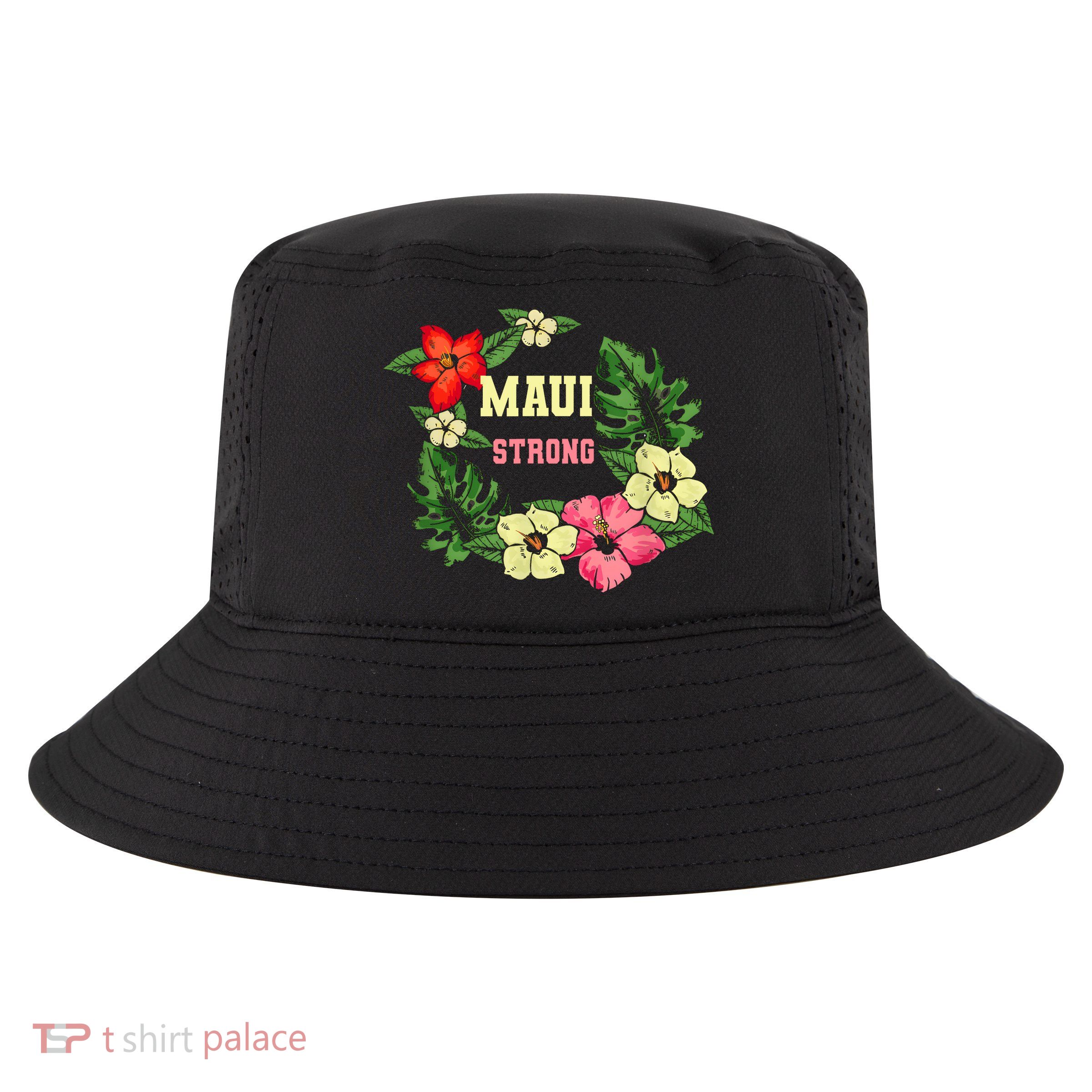 Pray For Maui Hawaii Strong Lahaina Hawaiian Floral Cool Comfort Performance Bucket Hat