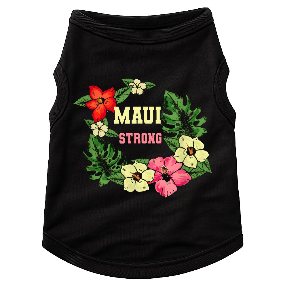 Pray For Maui Hawaii Strong Lahaina Hawaiian Floral Doggie Tank