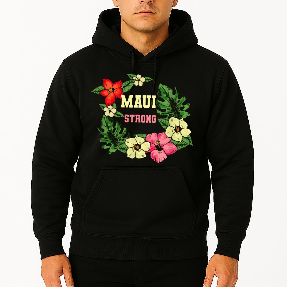 Pray For Maui Hawaii Strong Lahaina Hawaiian Floral Hoodie
