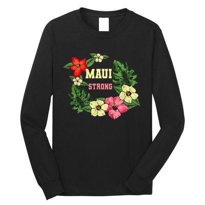 Pray For Maui Hawaii Strong Lahaina Hawaiian Floral Long Sleeve Shirt