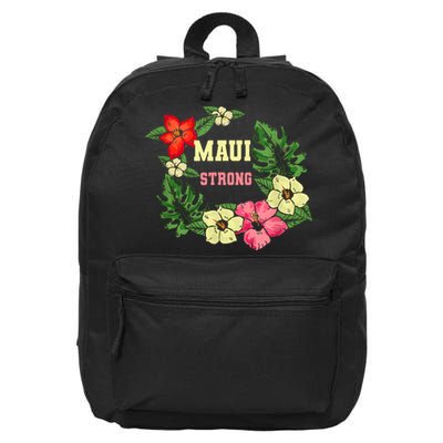 Pray For Maui Hawaii Strong Lahaina Hawaiian Floral 16 in Basic Backpack