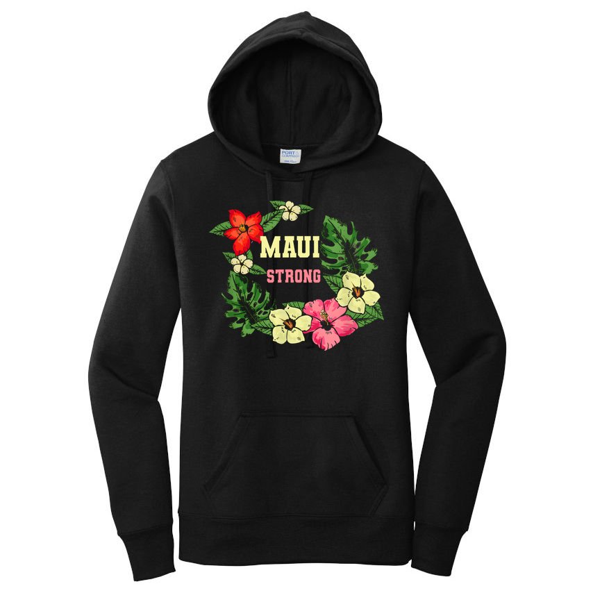 Pray For Maui Hawaii Strong Lahaina Hawaiian Floral Women's Pullover Hoodie