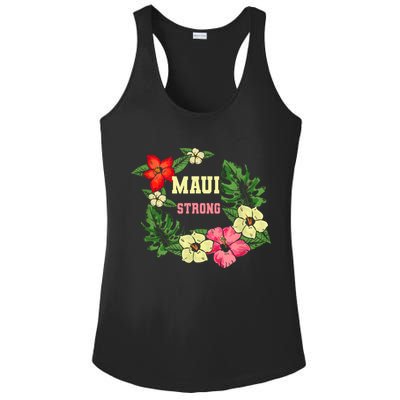 Pray For Maui Hawaii Strong Lahaina Hawaiian Floral Ladies PosiCharge Competitor Racerback Tank