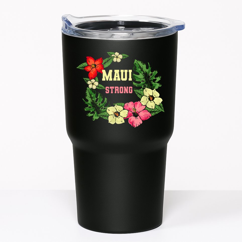 Pray For Maui Hawaii Strong Lahaina Hawaiian Floral Tumbler