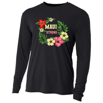 Pray For Maui Hawaii Strong Lahaina Hawaiian Floral Cooling Performance Long Sleeve Crew