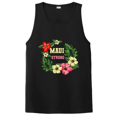 Pray For Maui Hawaii Strong Lahaina Hawaiian Floral PosiCharge Competitor Tank