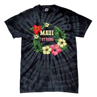 Pray For Maui Hawaii Strong Lahaina Hawaiian Floral Tie-Dye T-Shirt