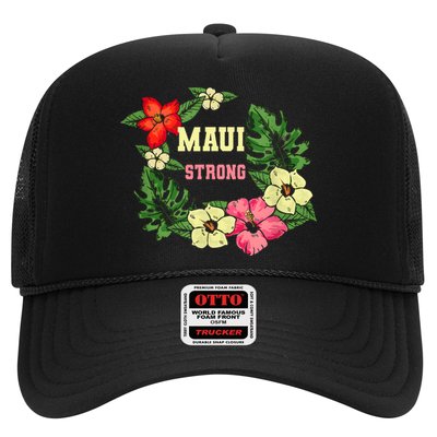 Pray For Maui Hawaii Strong Lahaina Hawaiian Floral Trucker Hat