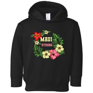 Pray For Maui Hawaii Strong Lahaina Hawaiian Floral Toddler Hoodie