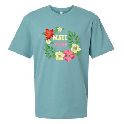 Pray For Maui Hawaii Strong Lahaina Hawaiian Floral Sueded Cloud Jersey T-Shirt