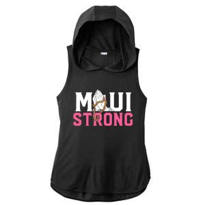 Pray For Maui Hawaii Strong Ladies PosiCharge Tri-Blend Wicking Draft Hoodie Tank