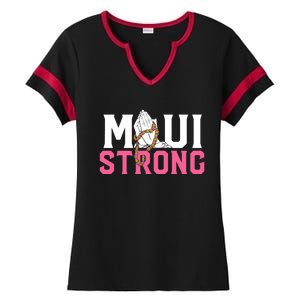 Pray For Maui Hawaii Strong Ladies Halftime Notch Neck Tee