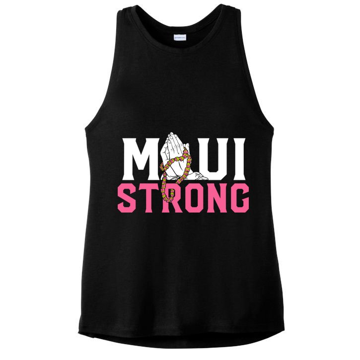 Pray For Maui Hawaii Strong Ladies PosiCharge Tri-Blend Wicking Tank