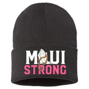 Pray For Maui Hawaii Strong Sustainable Knit Beanie