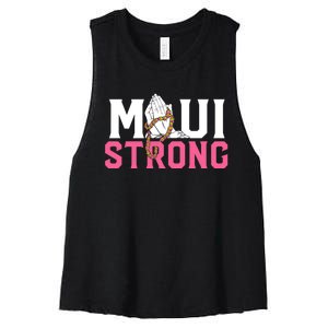 Pray For Maui Hawaii Strong Women's Racerback Cropped Tank