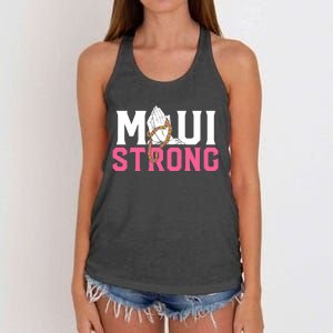 Pray For Maui Hawaii Strong Women's Knotted Racerback Tank