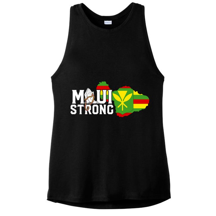 Pray For Maui Hawaii Strong Ladies PosiCharge Tri-Blend Wicking Tank
