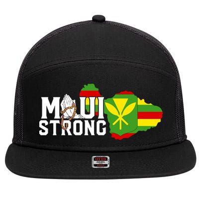Pray For Maui Hawaii Strong 7 Panel Mesh Trucker Snapback Hat