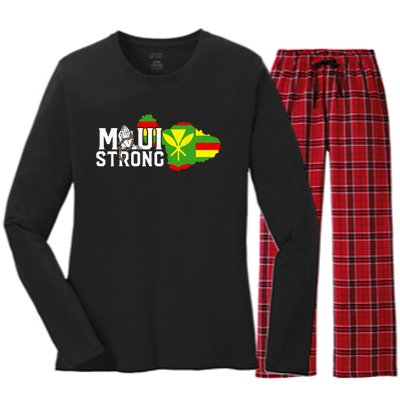 Pray For Maui Hawaii Strong Women's Long Sleeve Flannel Pajama Set 