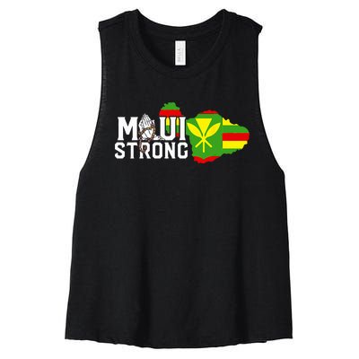 Pray For Maui Hawaii Strong Women's Racerback Cropped Tank