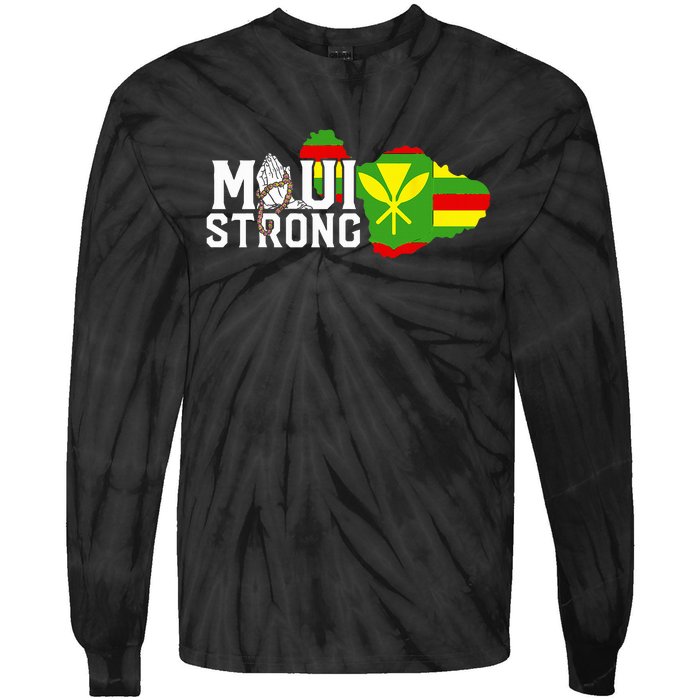 Pray For Maui Hawaii Strong Tie-Dye Long Sleeve Shirt