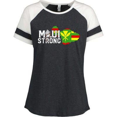 Pray For Maui Hawaii Strong Enza Ladies Jersey Colorblock Tee