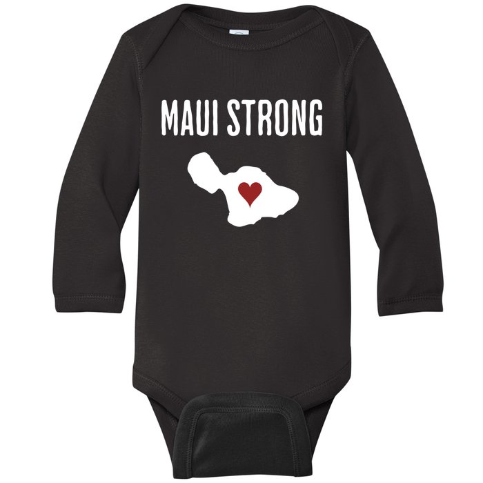 Pray For Maui Hawaii Strong Baby Long Sleeve Bodysuit