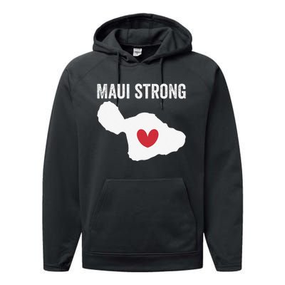 Pray For Maui Hawaii Strong Funny Performance Fleece Hoodie