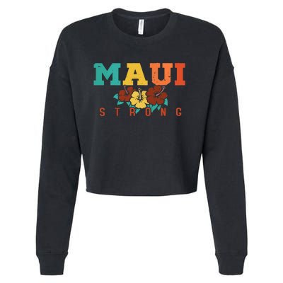 Pray For Maui Hawaii Strong Cropped Pullover Crew