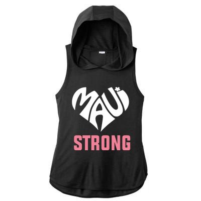 Pray For Maui Hawaii Strong Ladies PosiCharge Tri-Blend Wicking Draft Hoodie Tank