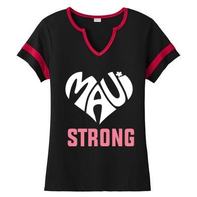 Pray For Maui Hawaii Strong Ladies Halftime Notch Neck Tee