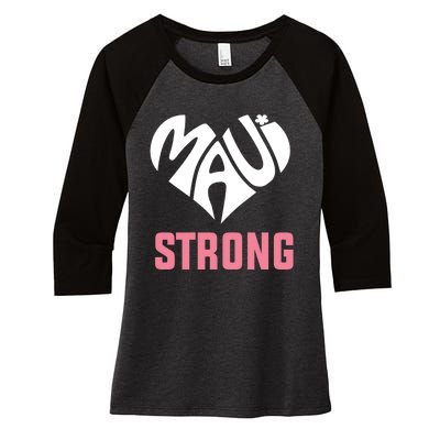 Pray For Maui Hawaii Strong Women's Tri-Blend 3/4-Sleeve Raglan Shirt