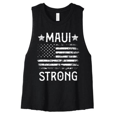 Pray For Maui Hawaii Strong Women's Racerback Cropped Tank