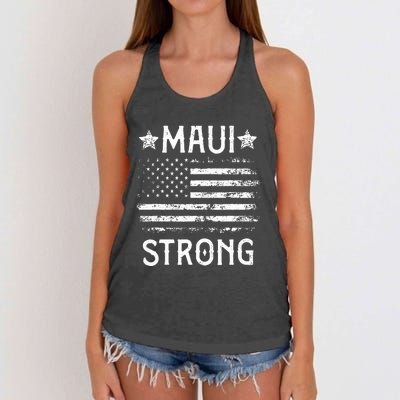 Pray For Maui Hawaii Strong Women's Knotted Racerback Tank