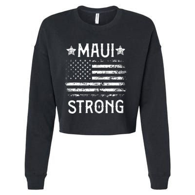 Pray For Maui Hawaii Strong Cropped Pullover Crew