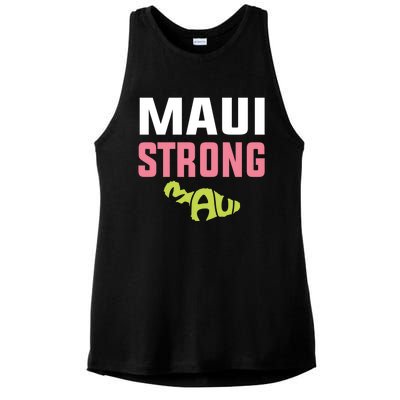 Pray For Maui Hawaii Strong Ladies PosiCharge Tri-Blend Wicking Tank