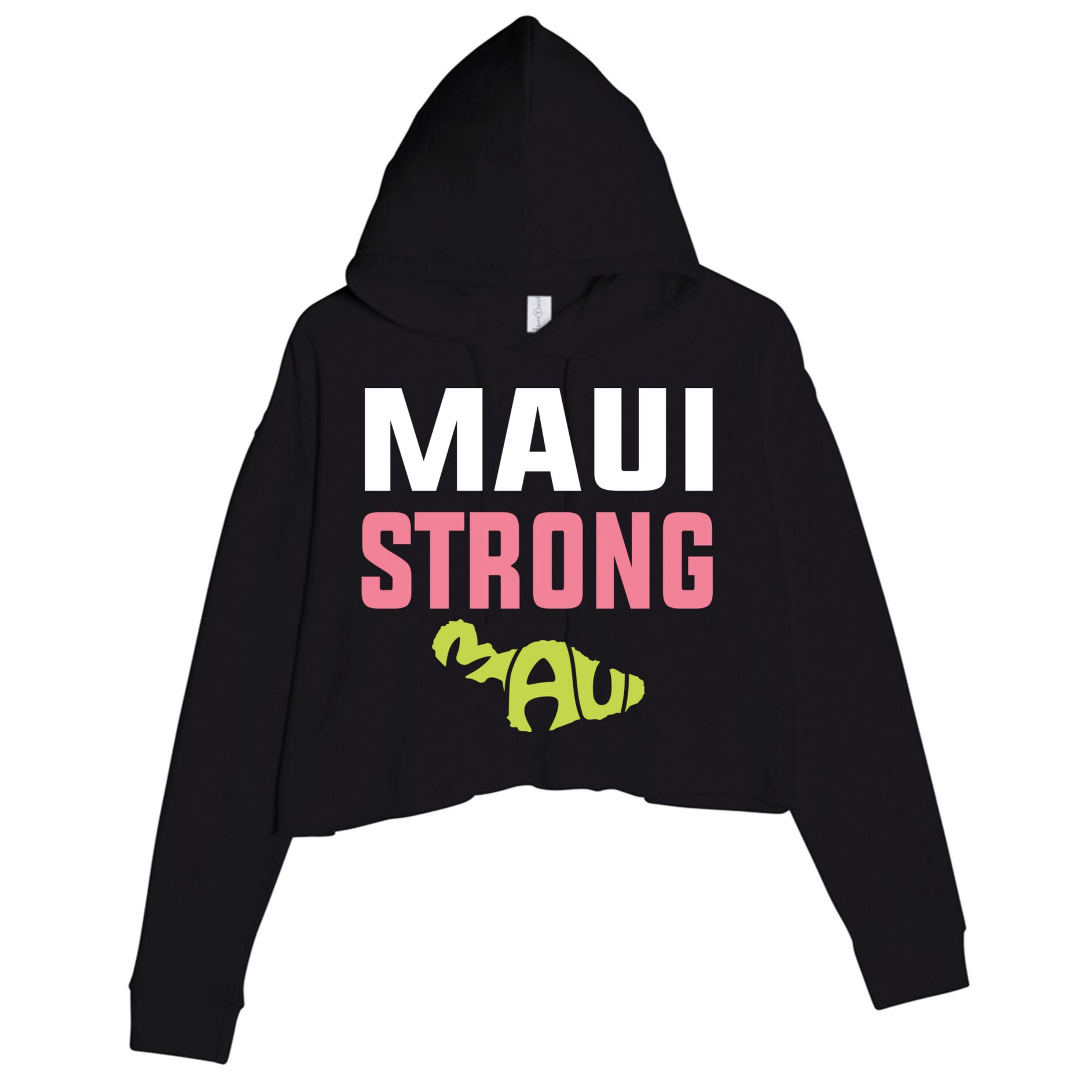 Pray For Maui Hawaii Strong Crop Fleece Hoodie