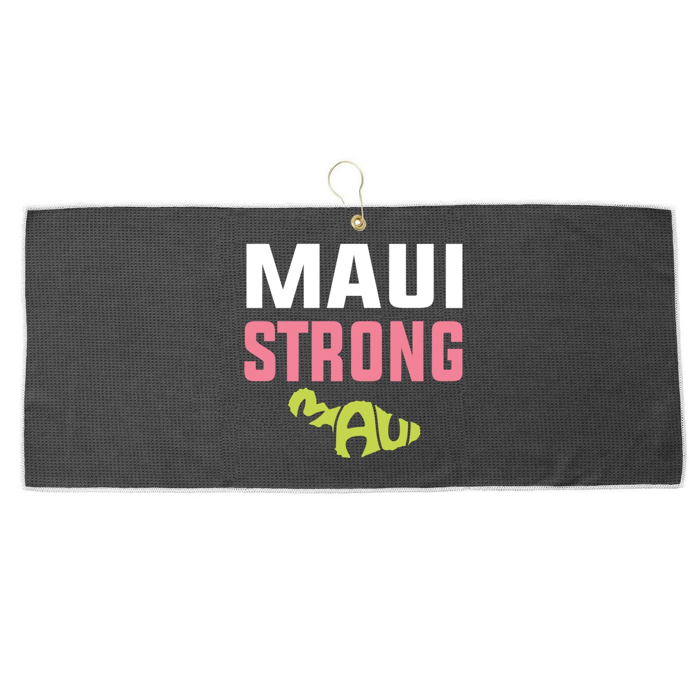 Pray For Maui Hawaii Strong Large Microfiber Waffle Golf Towel