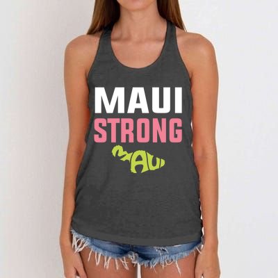 Pray For Maui Hawaii Strong Women's Knotted Racerback Tank