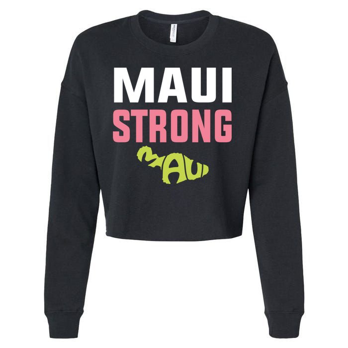 Pray For Maui Hawaii Strong Cropped Pullover Crew