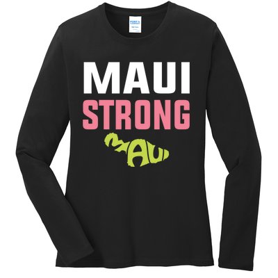 Pray For Maui Hawaii Strong Ladies Long Sleeve Shirt