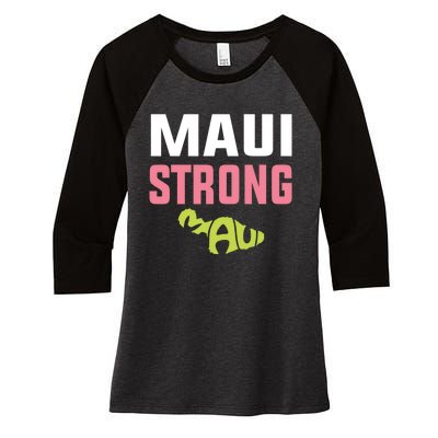 Pray For Maui Hawaii Strong Women's Tri-Blend 3/4-Sleeve Raglan Shirt