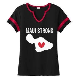 Pray For Maui Hawaii Strong Ladies Halftime Notch Neck Tee