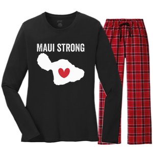 Pray For Maui Hawaii Strong Women's Long Sleeve Flannel Pajama Set 