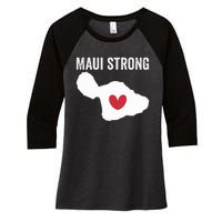 Pray For Maui Hawaii Strong Women's Tri-Blend 3/4-Sleeve Raglan Shirt