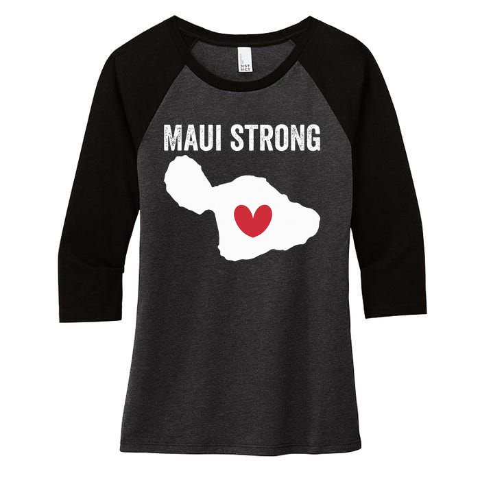 Pray For Maui Hawaii Strong Women's Tri-Blend 3/4-Sleeve Raglan Shirt