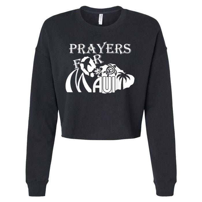 Pray For Maui Hawaii Strong Cropped Pullover Crew
