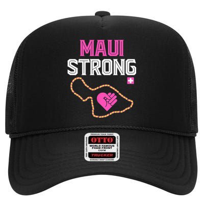 Pray For Maui Hawaii Strong High Crown Mesh Back Trucker Hat